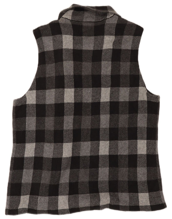 Chaps Damen-Cardigan, ärmellos, Gr. 18, XL, grau, Gingham-Baumwolle
