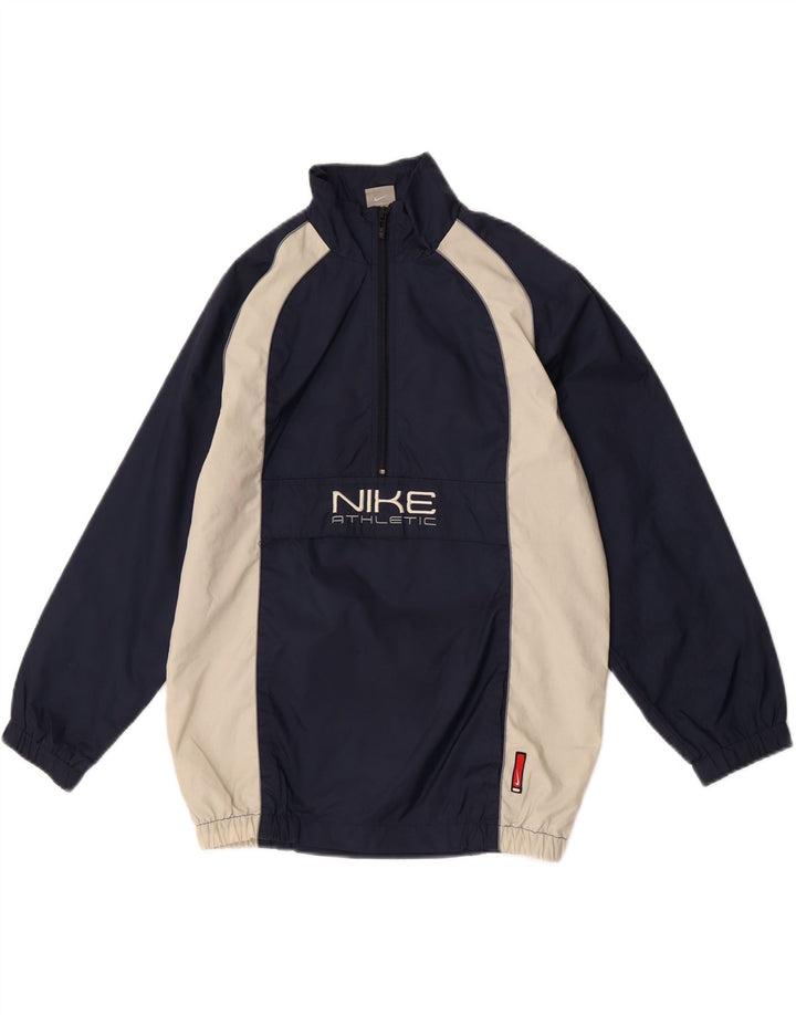 Nike Jungen-Regenjacke mit Grafik, 11–12 Jahre, groß, Marineblau, Farbblock