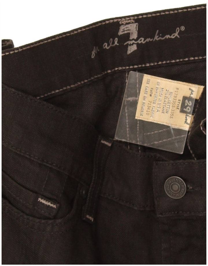 7 FOR ALL MANKIND Slim-Jeans für Damen, W29, L33, schwarze Baumwolle