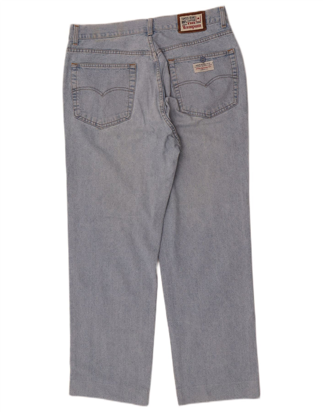 Wampum Herren Straight Jeans W34 L29 Blaue Baumwolle