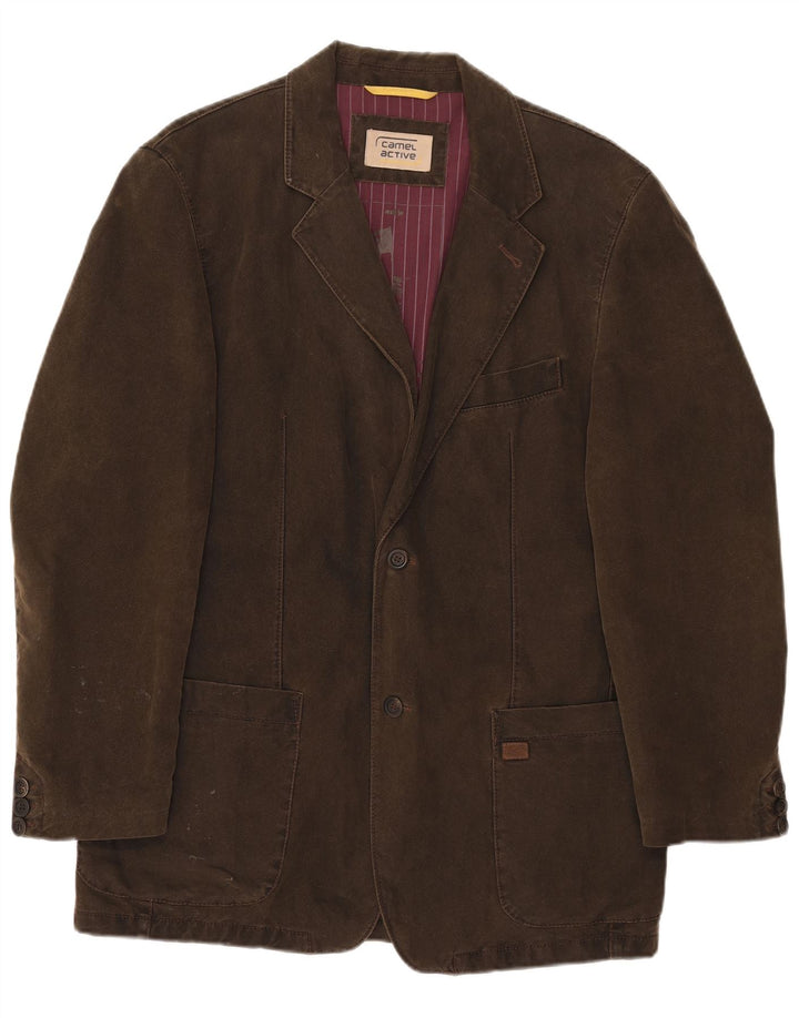 Camel Active Herren-Blazer mit 2 Knöpfen, IT 50, große braune Baumwolle