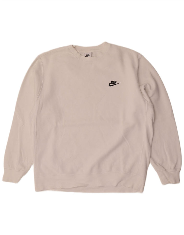 Nike Herren-Sweatshirt-Pullover, groß, weiße Baumwolle
