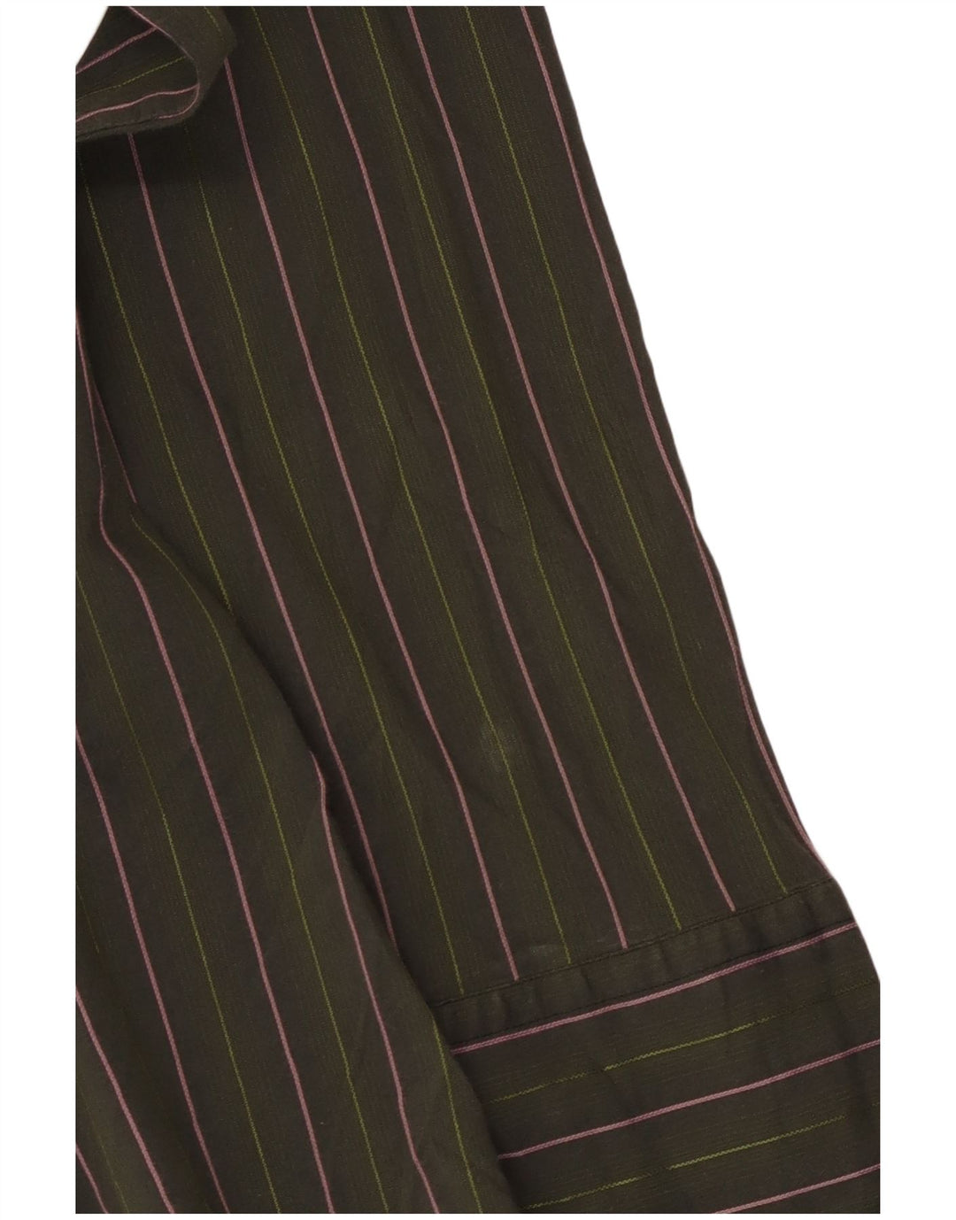 Benetton Damenhemd UK 14 Große grün gestreifte Baumwolle