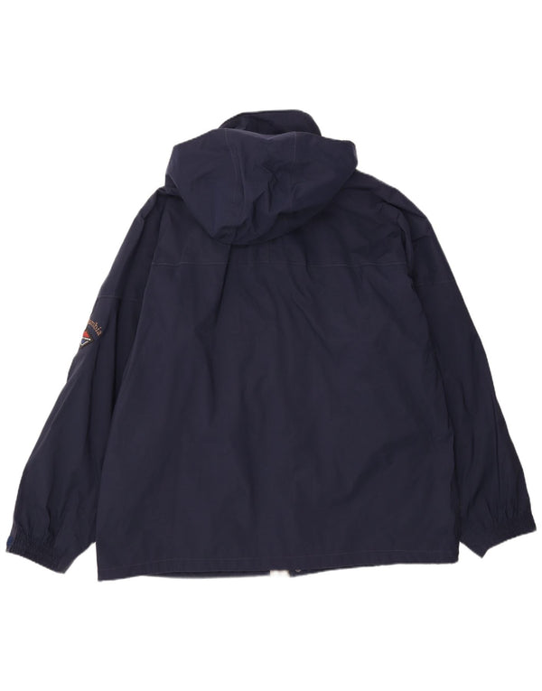 Columbia Herren-Windbreaker-Jacke mit Kapuze, übergroß, UK 42, XL, marineblaues Nylon