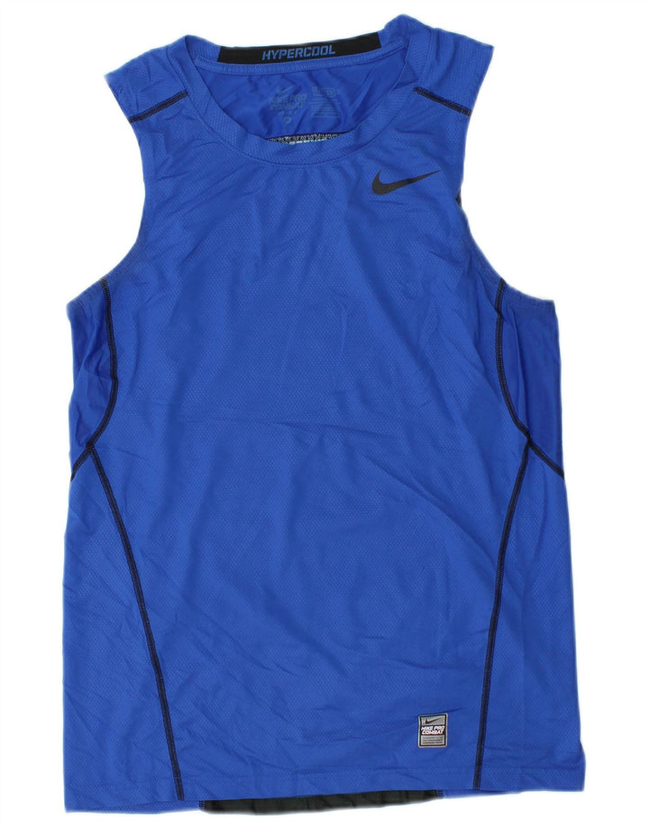 Nike Herren-T-Shirt mit Grafik, Mittelblaues Farbblock-Polyester