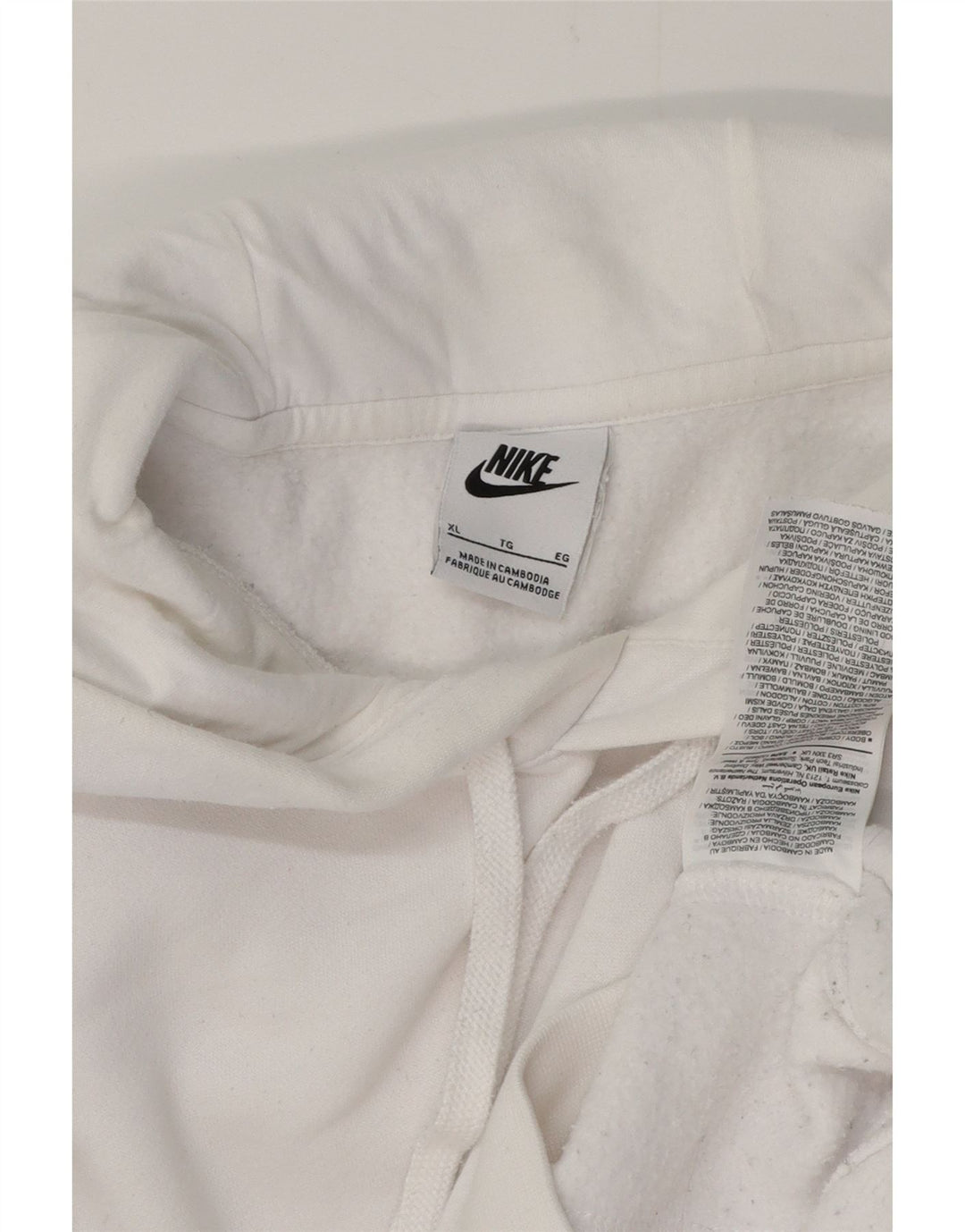 NIKE Herren Kapuzenpullover XL, weiße Baumwolle