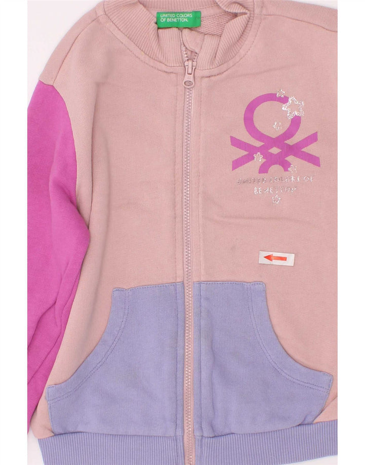 Benetton Mädchen-Trainingsanzug-Top-Jacke, 2–3 Jahre, mehrfarbig, Farbblock