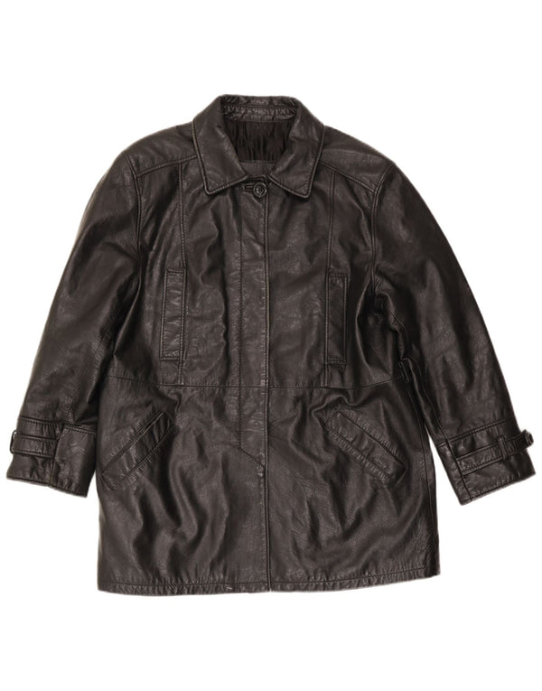 Lavorazione Artigiana Damen Ledermantel IT 46 Large Schwarz