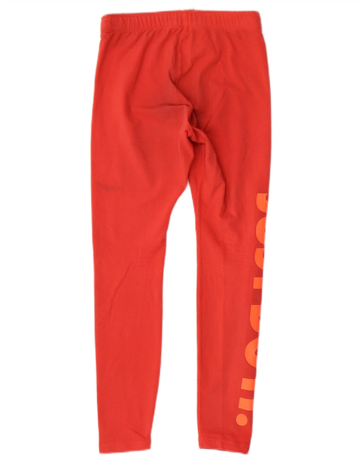 Nike Womens Graphic Leggings UK 14 Mittelrote Baumwolle