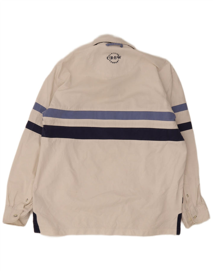 Crew Clothing Herren-Pullover-Hemd, groß, weiß gestreift, Baumwolle