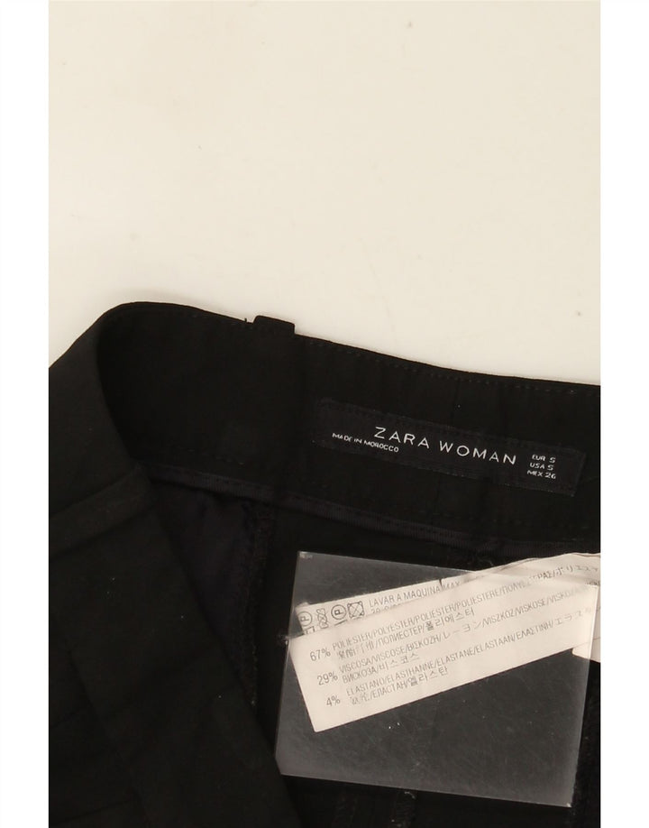 Gerade Chino-Hose für Damen von ZARA, Größe S, W26, L26, Schwarz, Polyester