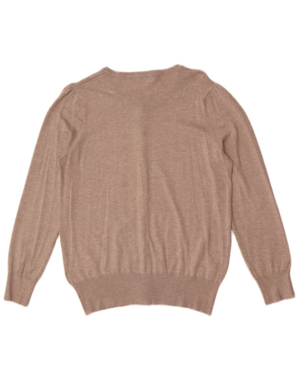 Marks & Spencer Damen Strickjacke Pullover UK 16 Large Beige Viskose