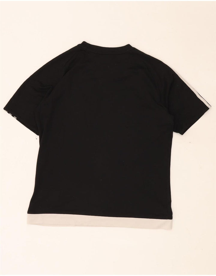 ADIDAS Climalite T-Shirt für Jungen, 13–14 Jahre, schwarzes Colourblock-Polyester