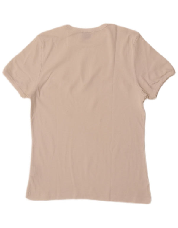 Lee Damen T-Shirt Top UK 14 Large Weiße Baumwolle