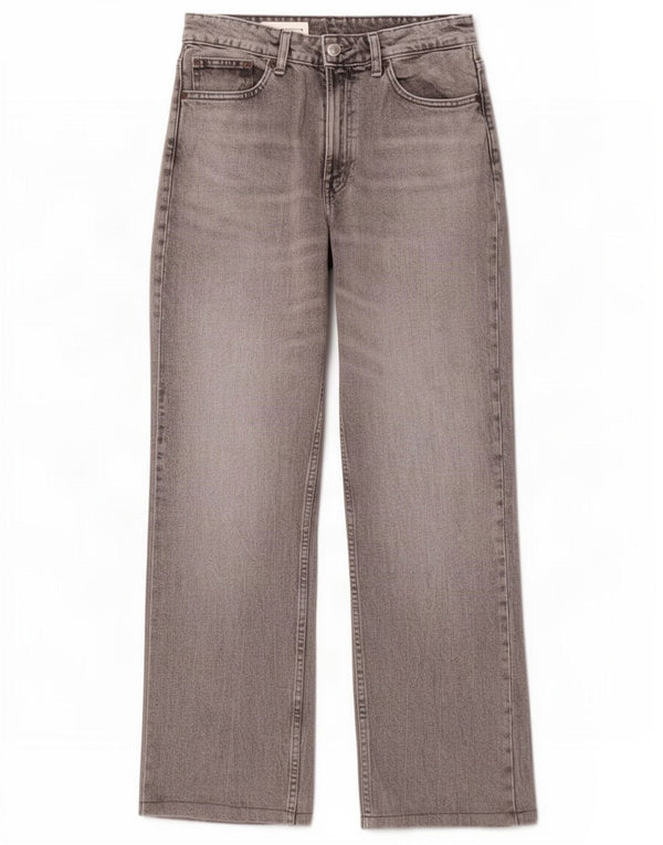 Zara Damen-Jeans mit hoher Taille, gerade, EU 38, Größe S, W28, L29, Grau