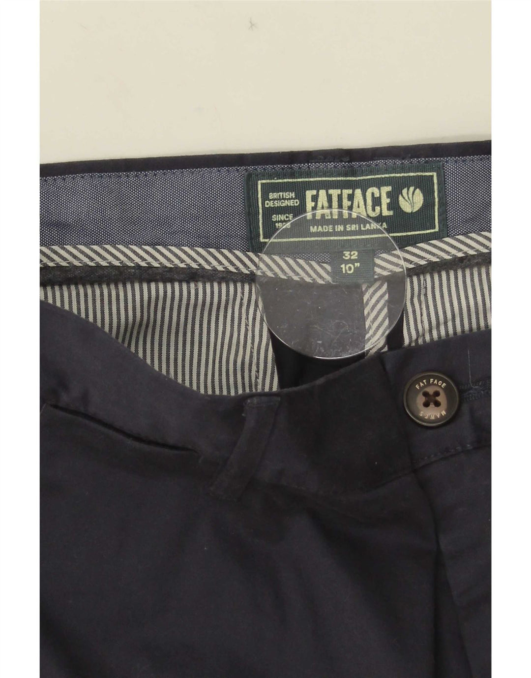 Fat Face Herren-Chinoshorts W32, mittelmarineblaue Baumwolle