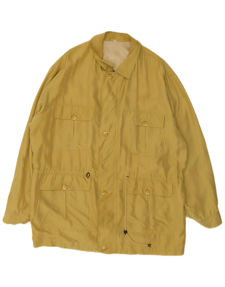 Vintage Herren Utility Jacke UK 44 2XL Gelbe Seide