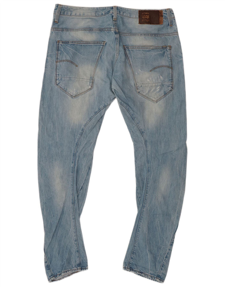 G-STAR Herren 3D Arc Distressed Banana Slim Jeans W34 L30 Blaue Baumwolle