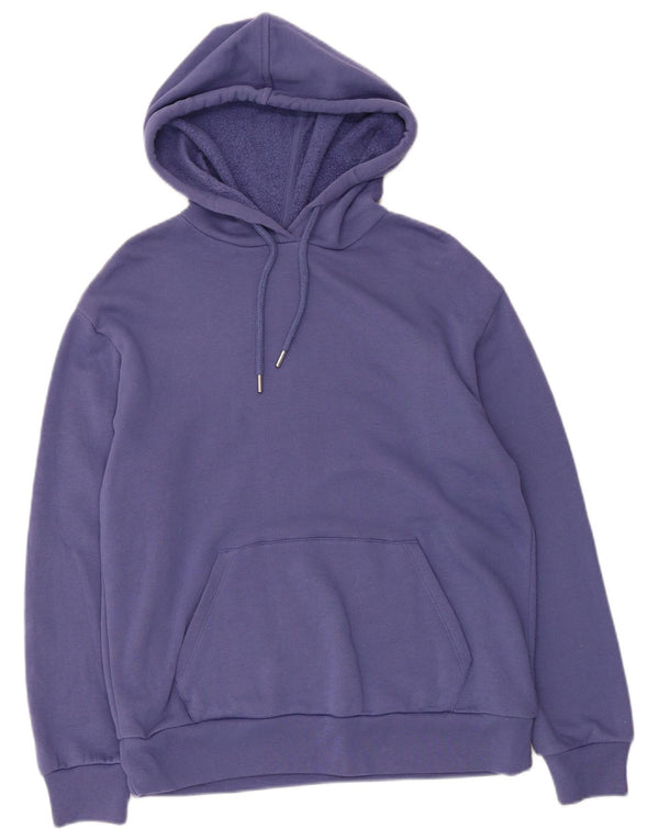 Marks & Spencer Damen Kapuzenpullover UK 12 Mittelblaue Baumwolle