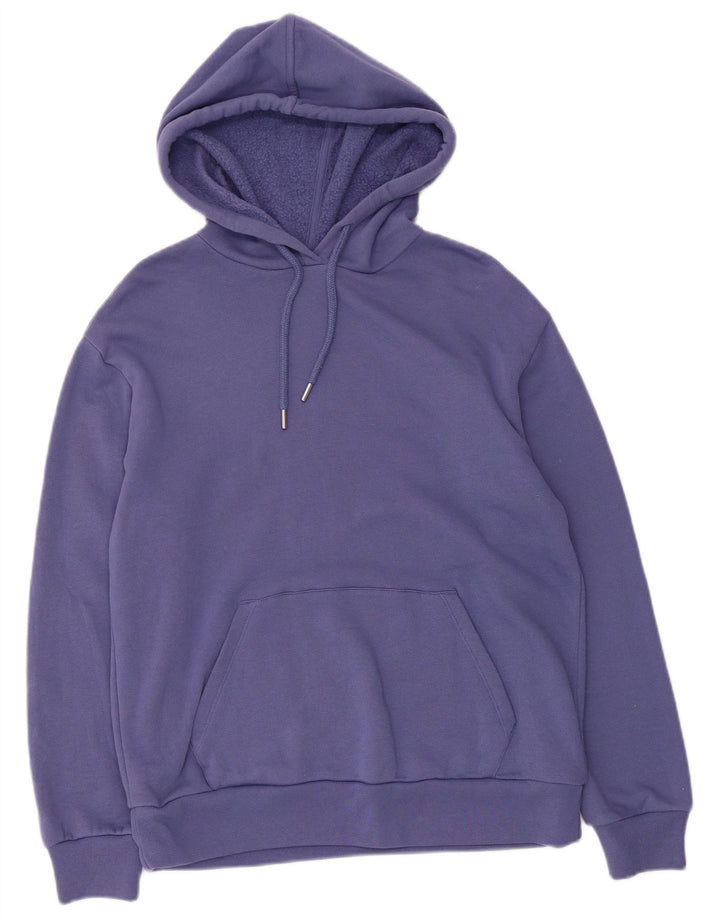 Marks & Spencer Damen Kapuzenpullover UK 12 Mittelblaue Baumwolle