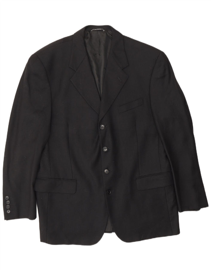 BIAGIOTTI Herren-Blazer mit 4 Knöpfen, IT 54, 2XL, schwarze Wolle