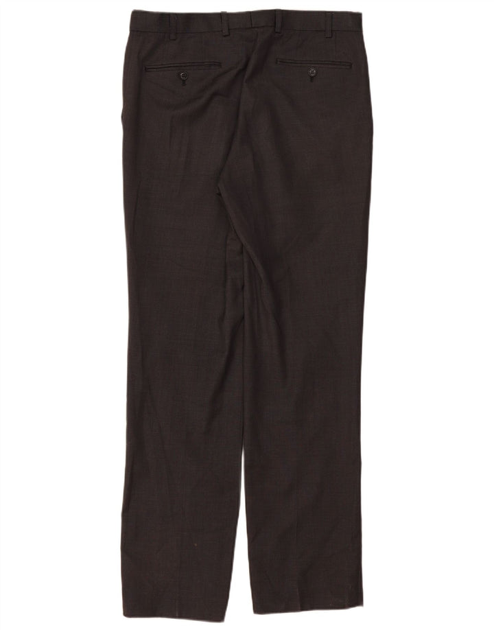 Gerade Herren-Anzughose von Marks & Spencer, W32, L33, graue Wolle