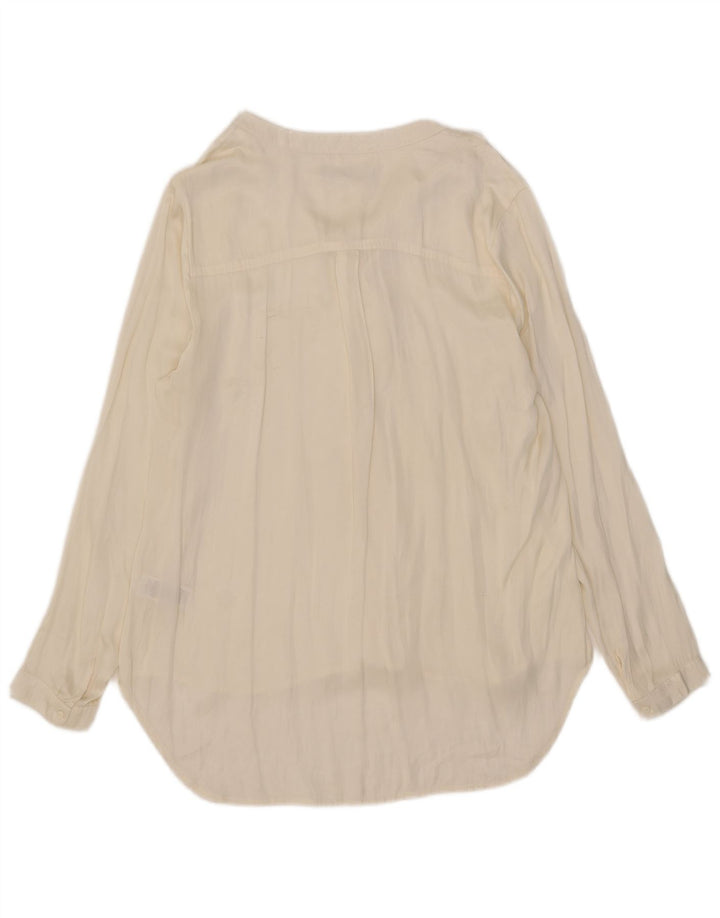 Marks & Spencer Damen-Langarmblusenoberteil mit Rüschen vorne, UK 18, XL, Beige