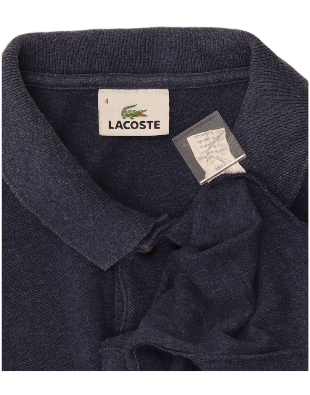 Lacoste Herren-Poloshirt, Größe 4, mittelgroß, marineblau, Baumwolle