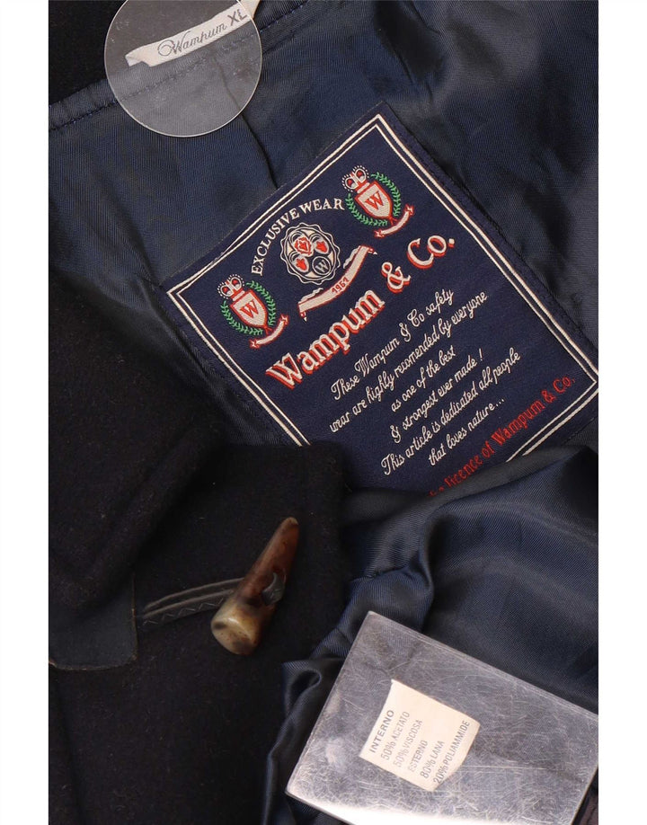 Wampum Herren Dufflecoat UK 42 XL Marineblaue Wolle