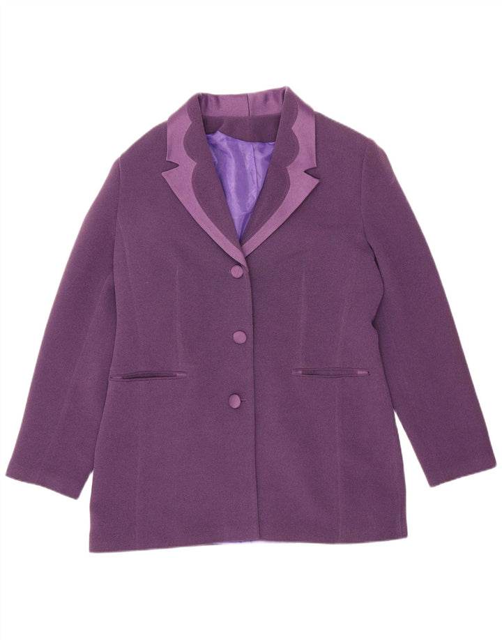 Vintage Damen 3-Knopf-Blazerjacke UK 12 Mittellila