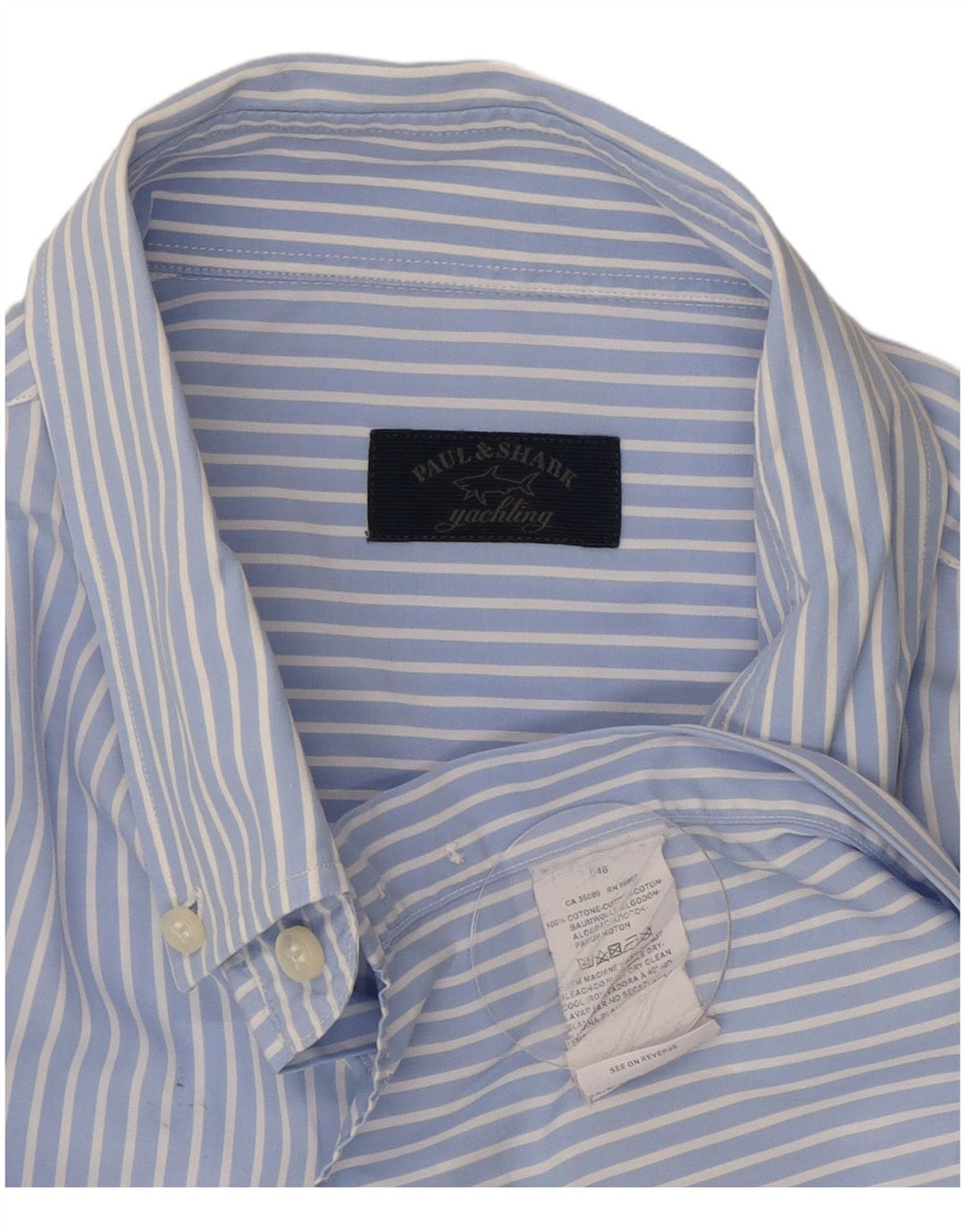 Paul & Shark Herrenhemd 2XL blau gestreift aus Baumwolle