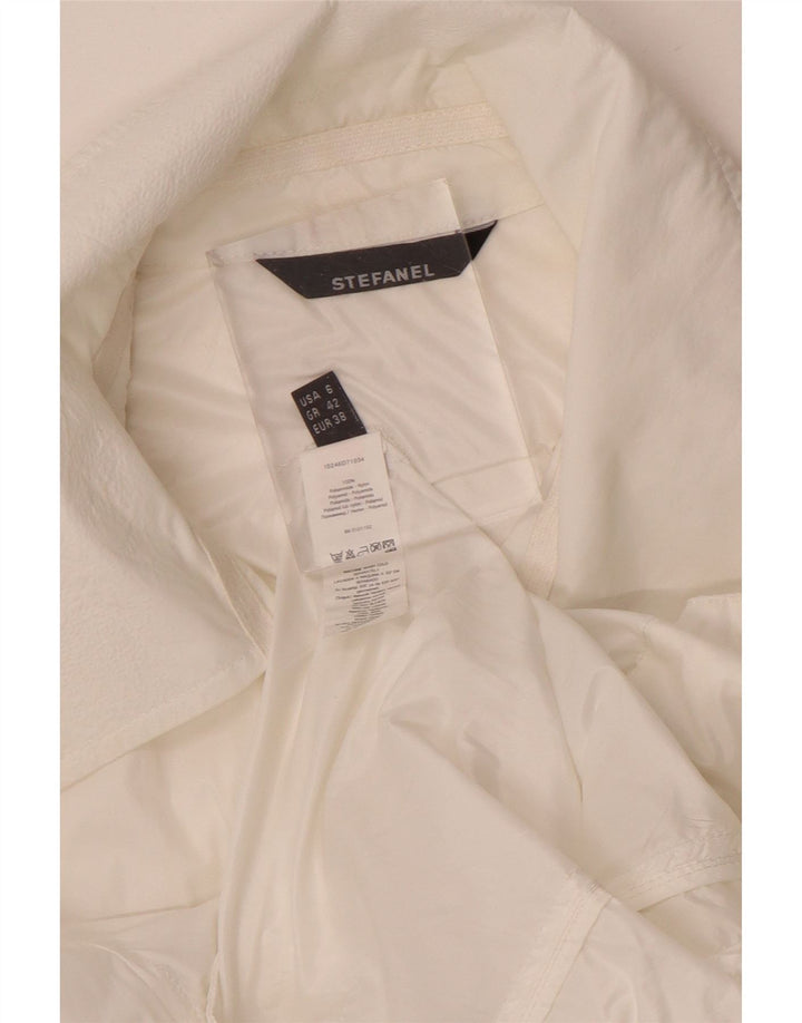 Stefanel Damen Bomberjacke EU 38 Mittelweißes Nylon