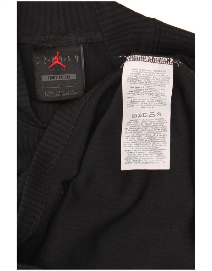 Jordan Damen Tight Fit Top Langarm UK 16 Large Schwarz Polyester