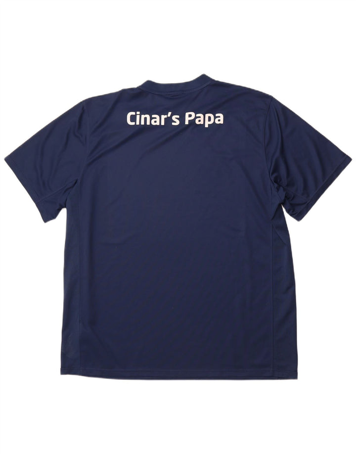 NIKE Herren Dri Fit Graphic T-Shirt Top 2XL Marineblau Polyester