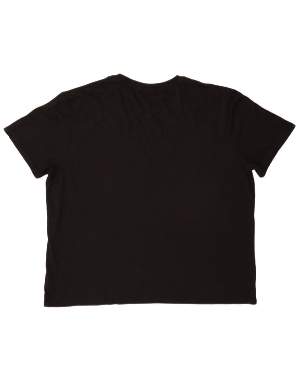 Fila Herren Grafik T-Shirt Top 4XL Schwarz Polyester