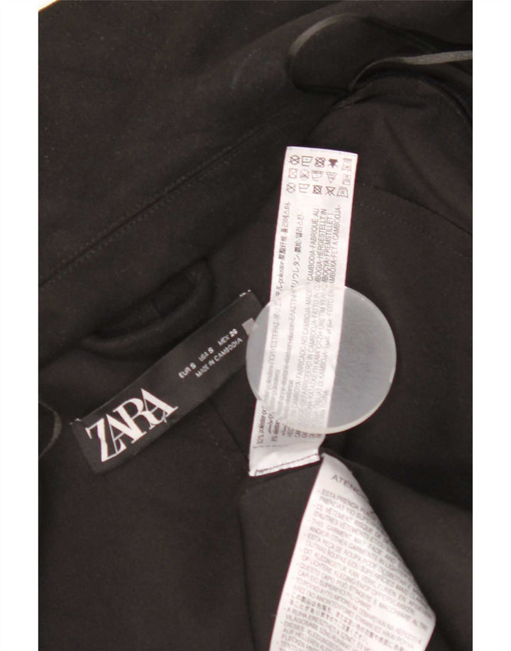 Zara Damen offener übergroßer Mantel UK 10 Small Schwarz Polyester Klassisch