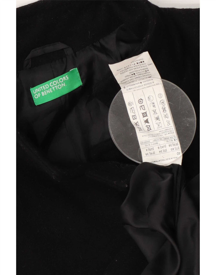 Benetton Damenmantel UK 8 Small Black Wool