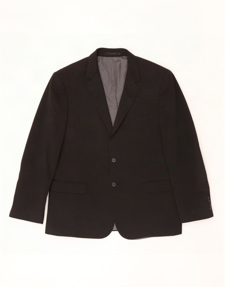 Marks & Spencer Herren-Blazer mit 2 Knöpfen, UK 44, XL, Schwarz, Polyester