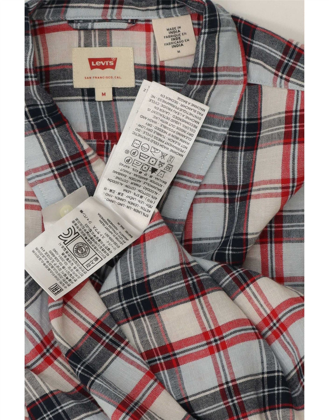 Levi's Herren-Hemd, mittelgroß, mehrfarbig, kariert, Leinen