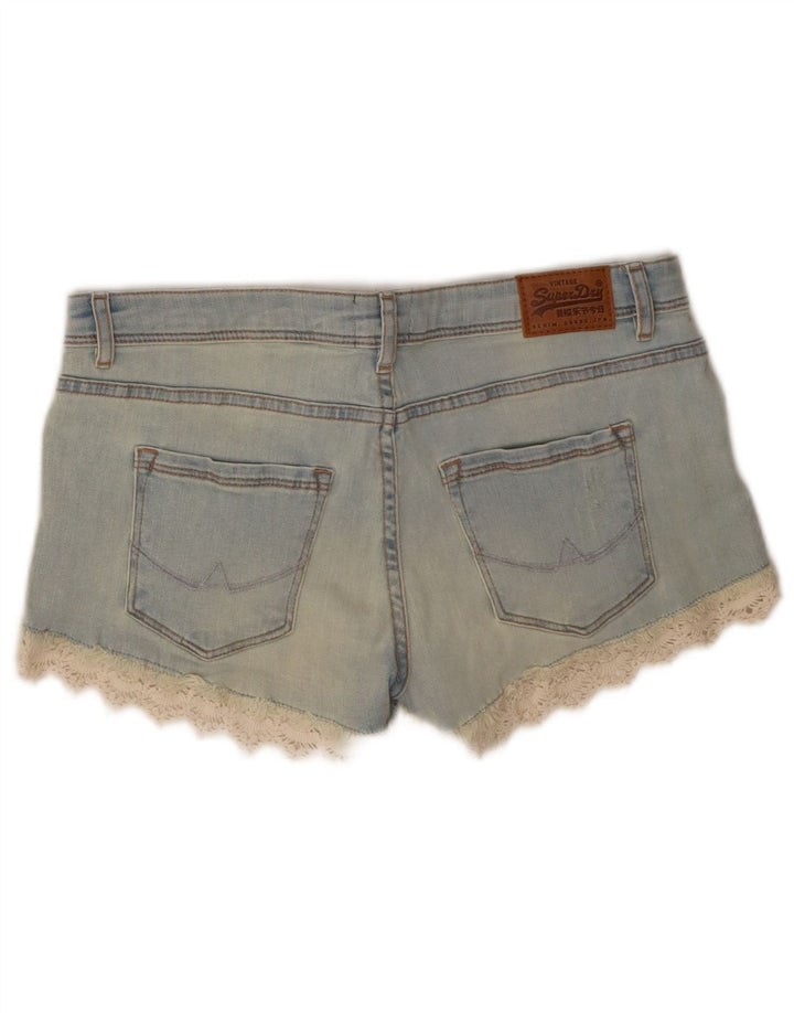 Superdry Damen Jeansshorts W28 mittelblaue Baumwolle