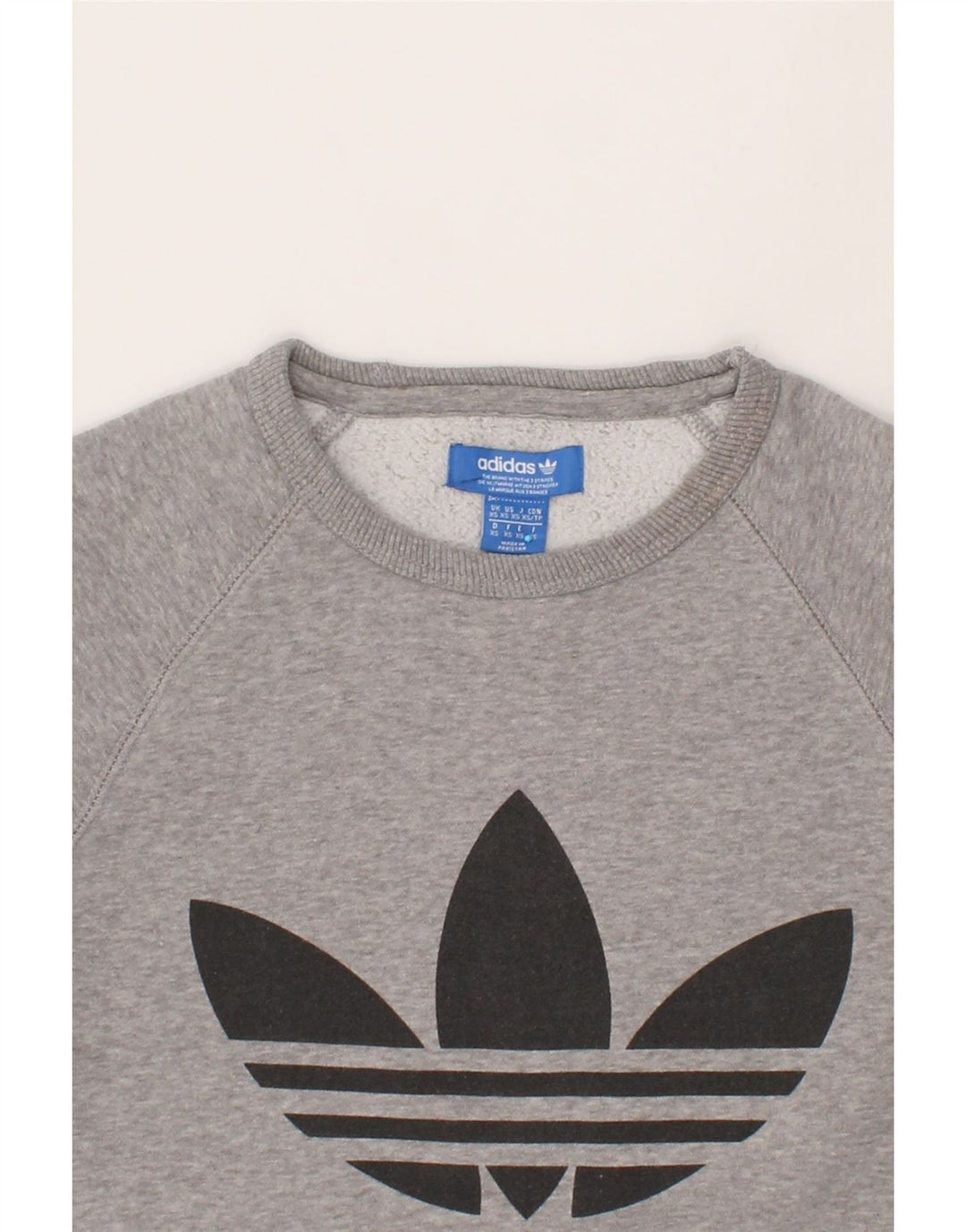 ADIDAS Mens Graphic Sweatshirt Jumper XS Grey Cotton Vintage Adidas and Second-Hand Adidas from Messina Hembry 