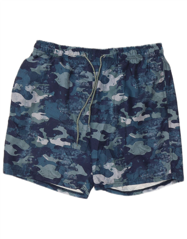 Mountain Warehouse Herren-Badeshorts, großes, blaues Camouflage-Polyester