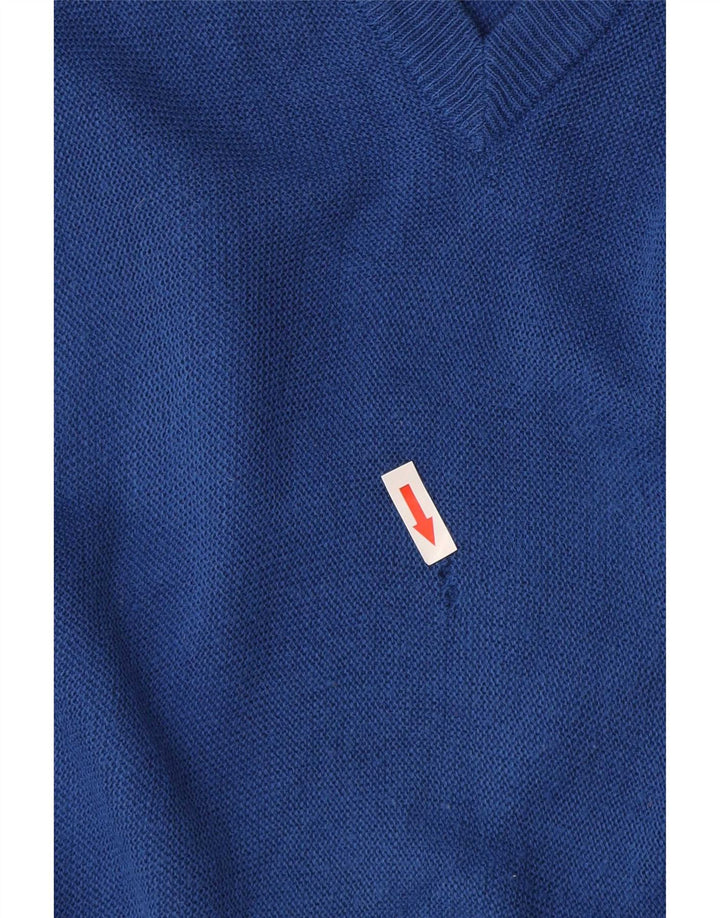 Lacoste Herren-Pullover mit V-Ausschnitt, mittelblaues Acryl