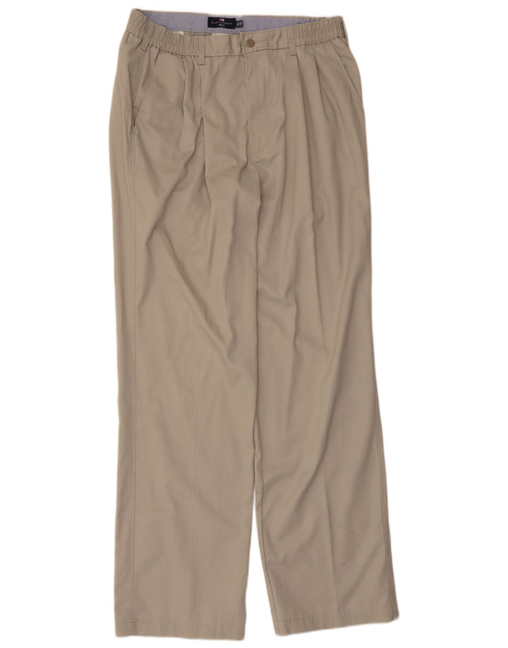 Marks & Spencer Herren-Chinohose Harbor Pegged, Blau, W36, L33, Beige