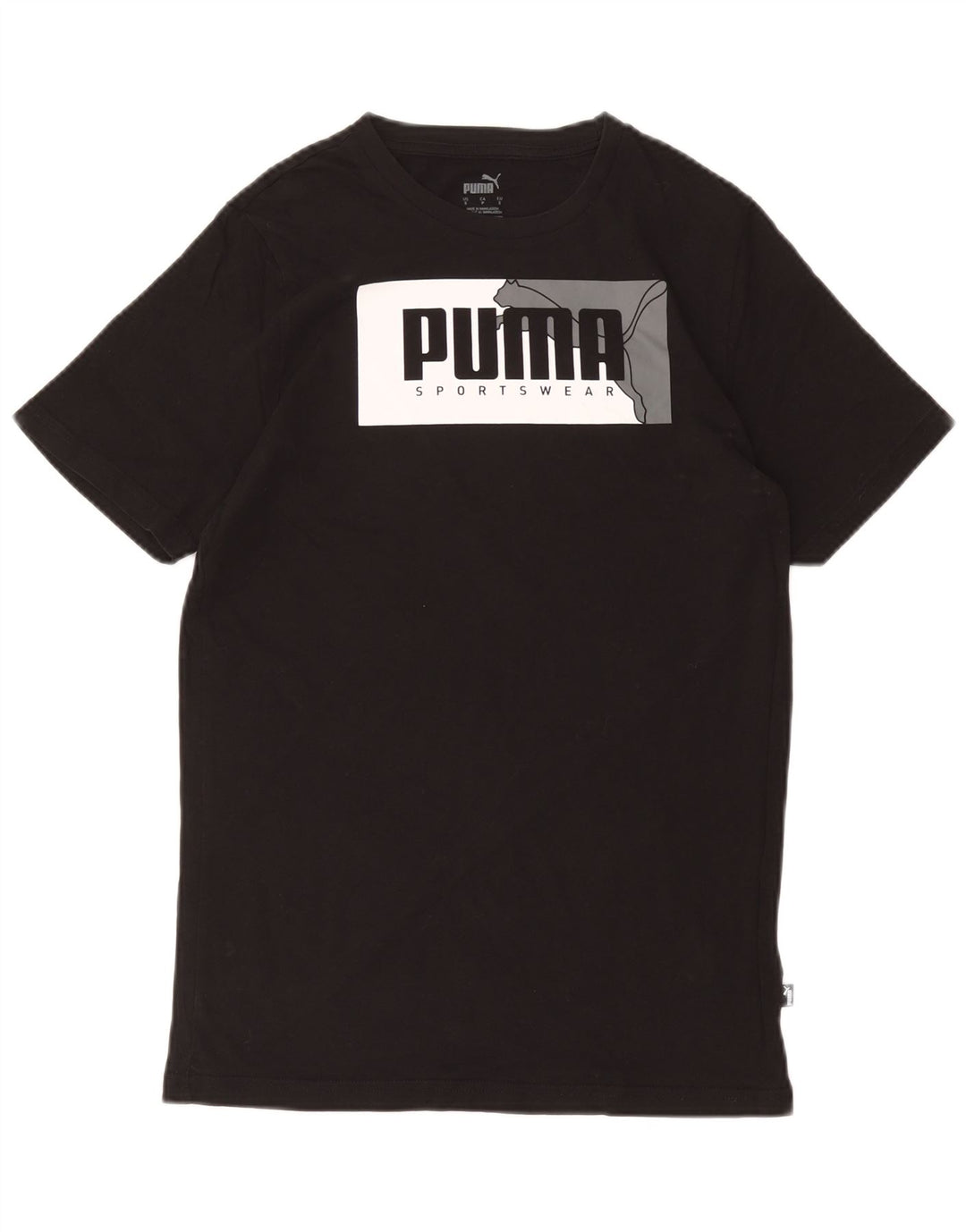 PUMA Herren Graphic T-Shirt Top Small Schwarz Baumwolle