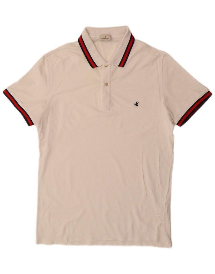 Brooksfield Herren Poloshirt IT 52 Große weiße Baumwolle