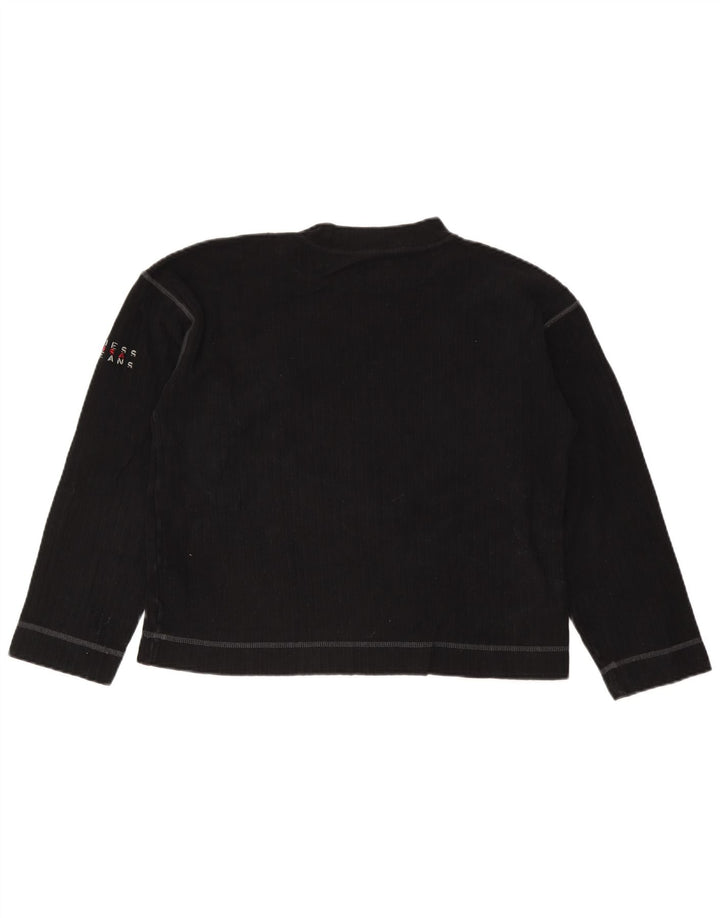 Guess Damen Top Langarm UK 14 Medium Schwarz Baumwolle
