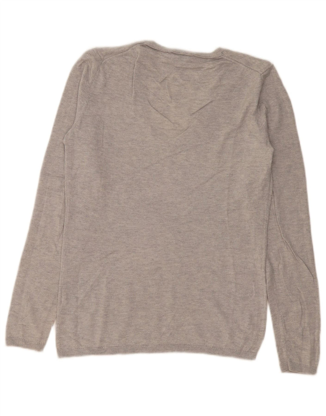 Tommy Hilfiger Damen-Pullover mit V-Ausschnitt, UK 12, mittelgraue Wolle