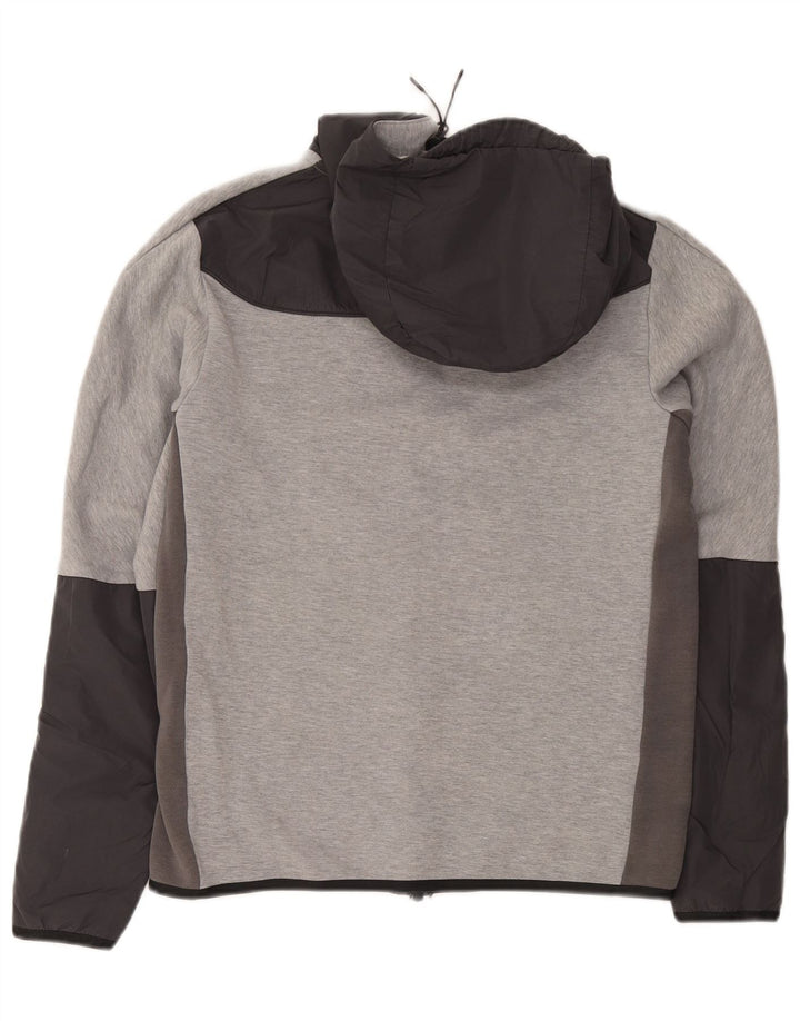 Nike Mens Zip Hoodie Sweater Small Grey Colourblock Cotton