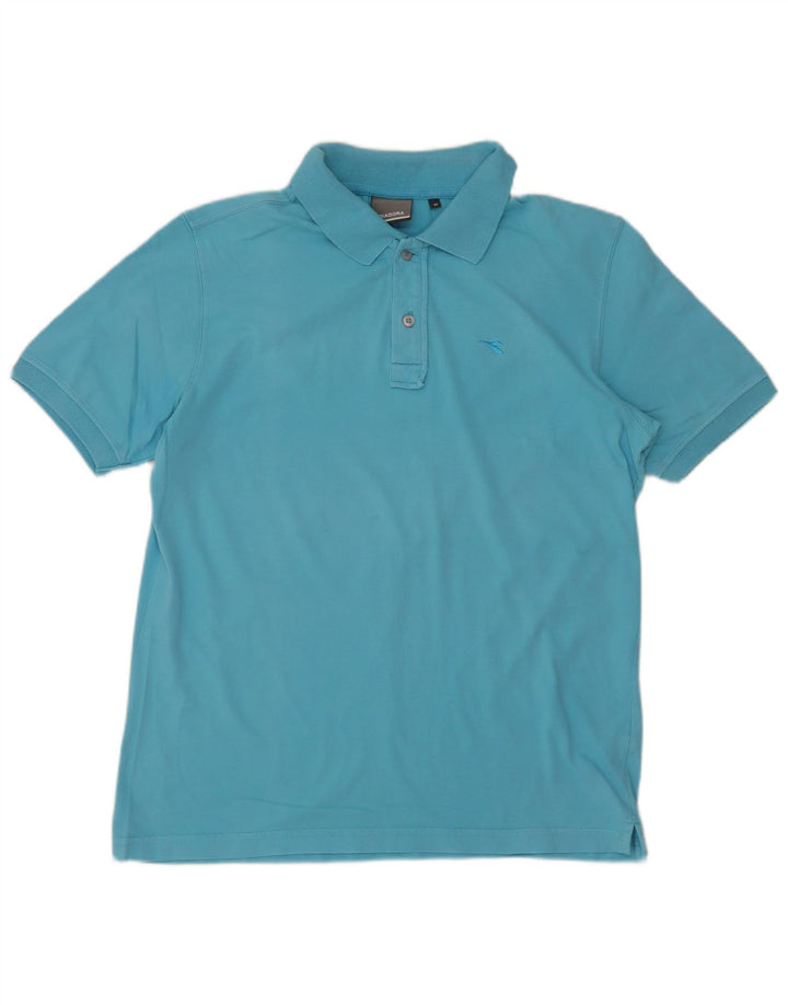 Diadora Herren-Poloshirt aus mittelblauer Baumwolle